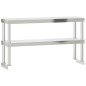 vidaXL Aufsatzboard für Küchentisch 2 Ablagen 110x30x65 cm Edelstahl vidaXL Aufsatzboard für Küchentisch 2 Ablagen 110x30x65 cm Edelstahl