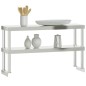 vidaXL Aufsatzboard für Küchentisch 2 Ablagen 110x30x65 cm Edelstahl vidaXL Aufsatzboard für Küchentisch 2 Ablagen 110x30x65 cm Edelstahl