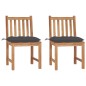 vidaXL Gartenstühle 2 Stk. mit Kissen Massivholz Teak vidaXL Gartenstühle 2 Stk. mit Kissen Massivholz Teak
