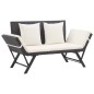 vidaXL Gartenbank mit Kissen Schwarz 176 cm Poly Rattan vidaXL Gartenbank mit Kissen Schwarz 176 cm Poly Rattan