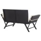 vidaXL Gartenbank mit Kissen Schwarz 176 cm Poly Rattan vidaXL Gartenbank mit Kissen Schwarz 176 cm Poly Rattan