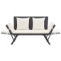 vidaXL Gartenbank mit Kissen Schwarz 176 cm Poly Rattan vidaXL Gartenbank mit Kissen Schwarz 176 cm Poly Rattan