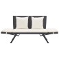 vidaXL Gartenbank mit Kissen Schwarz 176 cm Poly Rattan vidaXL Gartenbank mit Kissen Schwarz 176 cm Poly Rattan