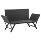 vidaXL Gartenbank mit Kissen Schwarz 176 cm Poly Rattan vidaXL Gartenbank mit Kissen Schwarz 176 cm Poly Rattan