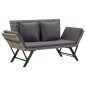 vidaXL Gartenbank mit Kissen Grau 176 cm Poly Rattan vidaXL Gartenbank mit Kissen Grau 176 cm Poly Rattan
