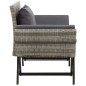 vidaXL Gartenbank mit Kissen Grau 176 cm Poly Rattan vidaXL Gartenbank mit Kissen Grau 176 cm Poly Rattan