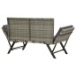 vidaXL Gartenbank mit Kissen Grau 176 cm Poly Rattan vidaXL Gartenbank mit Kissen Grau 176 cm Poly Rattan