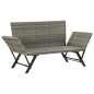 vidaXL Gartenbank mit Kissen Grau 176 cm Poly Rattan vidaXL Gartenbank mit Kissen Grau 176 cm Poly Rattan
