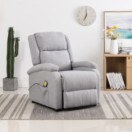 vidaXL Massagesessel Hellgrau Stoff
