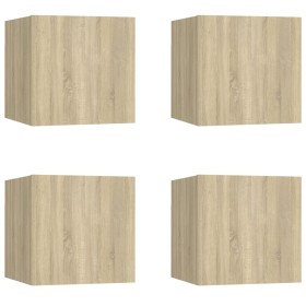 vidaXL TV-Wandschränke 4 Stk. Sonoma-Eiche 30,5x30x30 cm