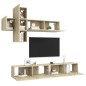 vidaXL 7-tlg. TV-Schrank-Set Sonoma-Eiche Holzwerkstoff vidaXL 7-tlg. TV-Schrank-Set Sonoma-Eiche Holzwerkstoff
