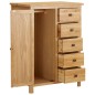 vidaXL Kleiderschrank 76 x 52 x 105 cm Eiche Massivholz vidaXL Kleiderschrank 76 x 52 x 105 cm Eiche Massivholz