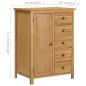 vidaXL Kleiderschrank 76 x 52 x 105 cm Eiche Massivholz vidaXL Kleiderschrank 76 x 52 x 105 cm Eiche Massivholz