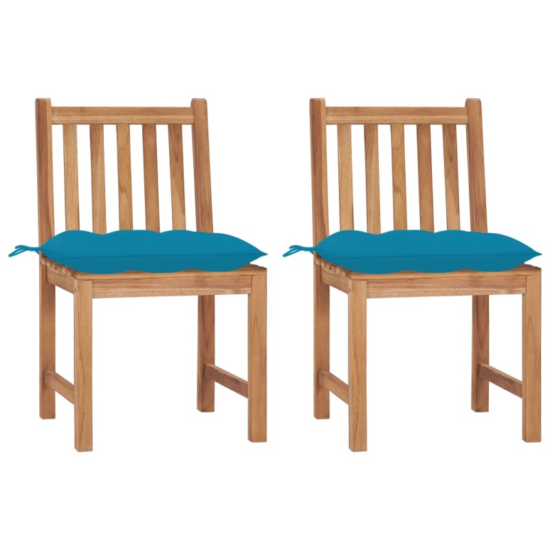 Gartenstühle 2 Stk. mit Kissen Massivholz Teak Gartenstühle 2 Stk. mit Kissen Massivholz Teak