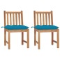Gartenstühle 2 Stk. mit Kissen Massivholz Teak Gartenstühle 2 Stk. mit Kissen Massivholz Teak