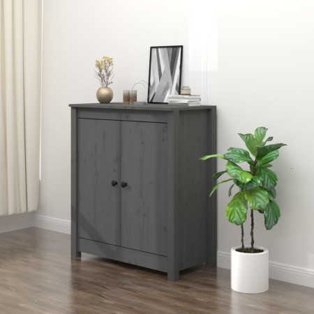 vidaXL Sideboard Grau 70x35x80 cm Massivholz Kiefer