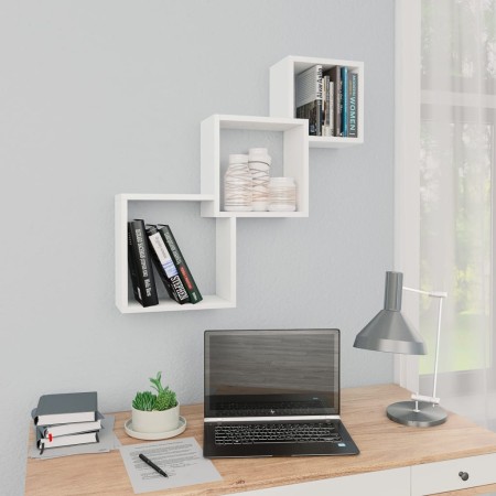 vidaXL Cube Wandregale Weiß 68x15x68 cm Holzwerkstoff