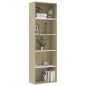 vidaXL Bücherregal 5 Fächer Weiß Sonoma-Eiche 60x30x189 Holzwerkstoff vidaXL Bücherregal 5 Fächer Weiß Sonoma-Eiche 60x30x189 Holzwerkstoff