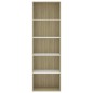 vidaXL Bücherregal 5 Fächer Weiß Sonoma-Eiche 60x30x189 Holzwerkstoff vidaXL Bücherregal 5 Fächer Weiß Sonoma-Eiche 60x30x189 Holzwerkstoff