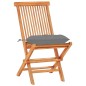 3-tlg. Bistro-Set mit Grauen Kissen Massivholz Teak 3-tlg. Bistro-Set mit Grauen Kissen Massivholz Teak