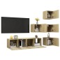 vidaXL 6-tlg. TV-Schrank-Set Sonoma-Eiche Holzwerkstoff vidaXL 6-tlg. TV-Schrank-Set Sonoma-Eiche Holzwerkstoff