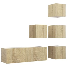 vidaXL 5-tlg. TV-Schrank-Set Sonoma-Eiche Holzwerkstoff
