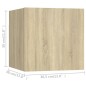 vidaXL TV-Wandschränke 8 Stk. Sonoma-Eiche 30,5x30x30 cm vidaXL TV-Wandschränke 8 Stk. Sonoma-Eiche 30,5x30x30 cm