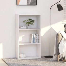 vidaXL Bücherregal 3 Fächer Weiß 60x30x114 cm Holzwerkstoff