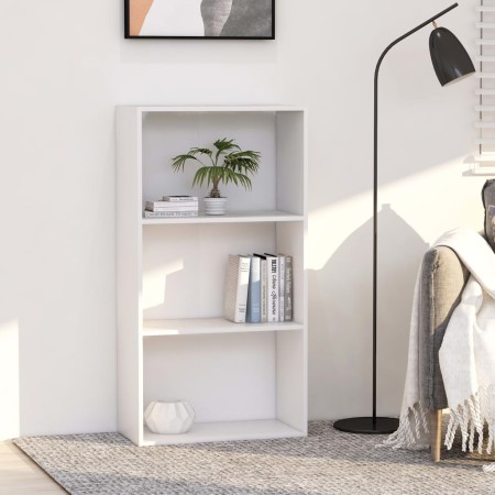 vidaXL Bücherregal 3 Fächer Weiß 60x30x114 cm Holzwerkstoff