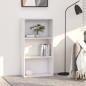 vidaXL Bücherregal 3 Fächer Weiß 60x30x114 cm Holzwerkstoff vidaXL Bücherregal 3 Fächer Weiß 60x30x114 cm Holzwerkstoff