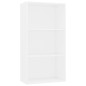 vidaXL Bücherregal 3 Fächer Weiß 60x30x114 cm Holzwerkstoff vidaXL Bücherregal 3 Fächer Weiß 60x30x114 cm Holzwerkstoff