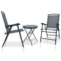vidaXL 3-tlg. Bistro-Set Grau Stahl vidaXL 3-tlg. Bistro-Set Grau Stahl