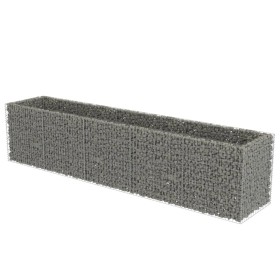 vidaXL Gabionen-Hochbeet Verzinkter Stahl 450×90×100 cm