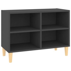 vidaXL TV-Schrank mit Massivholz-Beinen Grau 69,5x30x50 cm