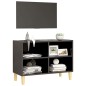vidaXL TV-Schrank mit Massivholz-Beinen Grau 69,5x30x50 cm vidaXL TV-Schrank mit Massivholz-Beinen Grau 69,5x30x50 cm