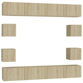 vidaXL 8-tlg. TV-Schrank-Set Sonoma-Eiche Holzwerkstoff