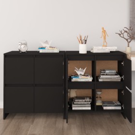 vidaXL Sideboards 2 Stk. Schwarz 70x41x75 cm Holzwerkstoff