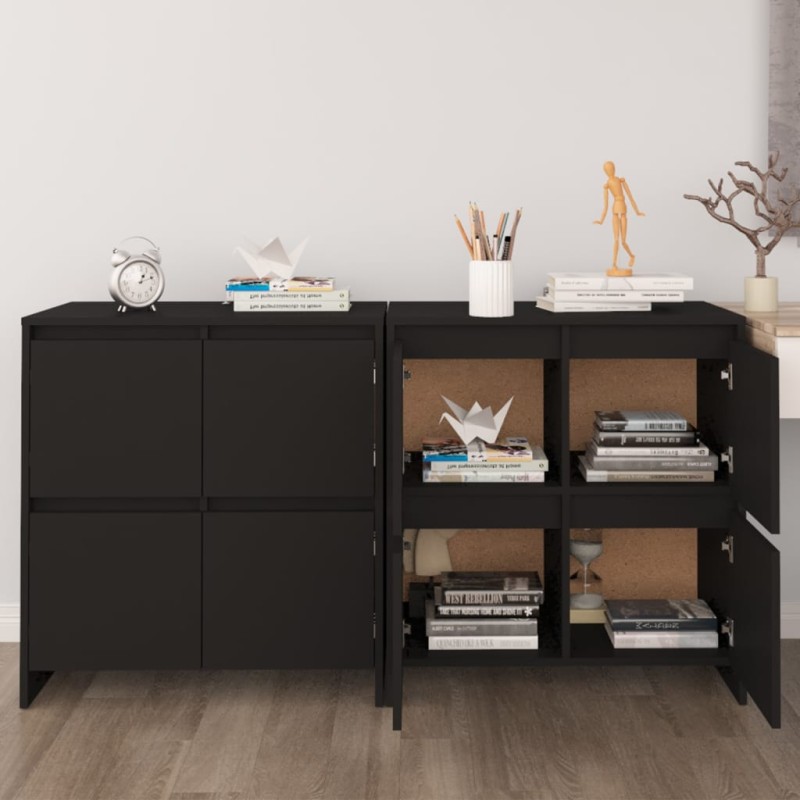vidaXL Sideboards 2 Stk. Schwarz 70x41x75 cm Holzwerkstoff vidaXL Sideboards 2 Stk. Schwarz 70x41x75 cm Holzwerkstoff