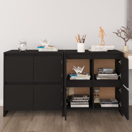 vidaXL Sideboards 2 Stk. Schwarz 70x41x75 cm Holzwerkstoff