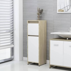 vidaXL Badezimmerschrank Weiß Sonoma-Eiche 30x30x95 cm Holzwerkstoff