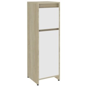 vidaXL Badezimmerschrank Weiß Sonoma-Eiche 30x30x95 cm Holzwerkstoff