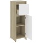 vidaXL Badezimmerschrank Weiß Sonoma-Eiche 30x30x95 cm Holzwerkstoff vidaXL Badezimmerschrank Weiß Sonoma-Eiche 30x30x95 cm Holzwerkstoff