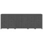 vidaXL Sideboard Grau 230x35x80 cm Massivholz Kiefer vidaXL Sideboard Grau 230x35x80 cm Massivholz Kiefer
