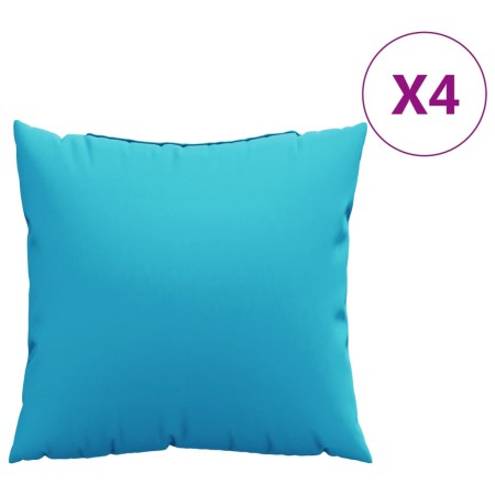 vidaXL Zierkissen 4 Stk. Türkis 60x60 cm Stoff