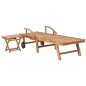 Sonnenliege mit Tisch und Auflage Massivholz Teak Sonnenliege mit Tisch und Auflage Massivholz Teak