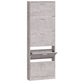 vidaXL Schuhschrank Betongrau 59x17x169 cm Holzwerkstoff