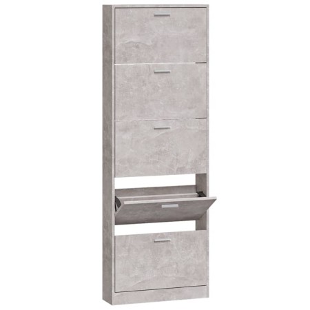 vidaXL Schuhschrank Betongrau 59x17x169 cm Holzwerkstoff