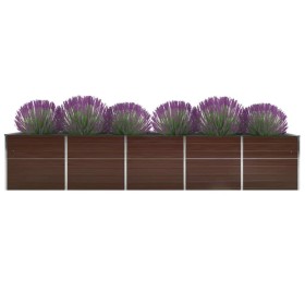 vidaXL Garten-Hochbeet Verzinkter Stahl 400x80x45 cm Braun