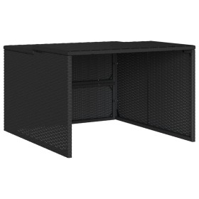 vidaXL Mähroboter-Garage Schwarz 86x90x52/57 cm Poly Rattan
