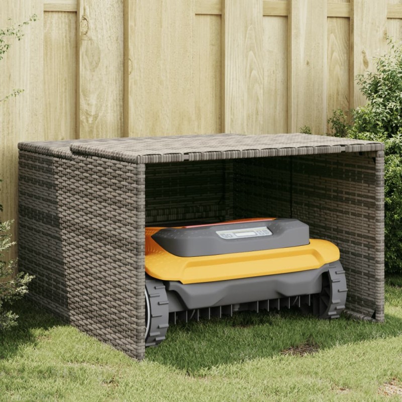 vidaXL Mähroboter-Garage Grau 86x90x52/57 cm Poly Rattan vidaXL Mähroboter-Garage Grau 86x90x52/57 cm Poly Rattan